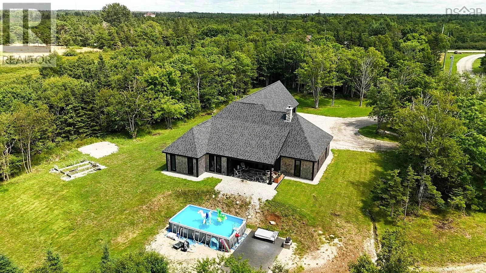 Aerial rear exterior — 319 Edson Foote Road Polished Photos