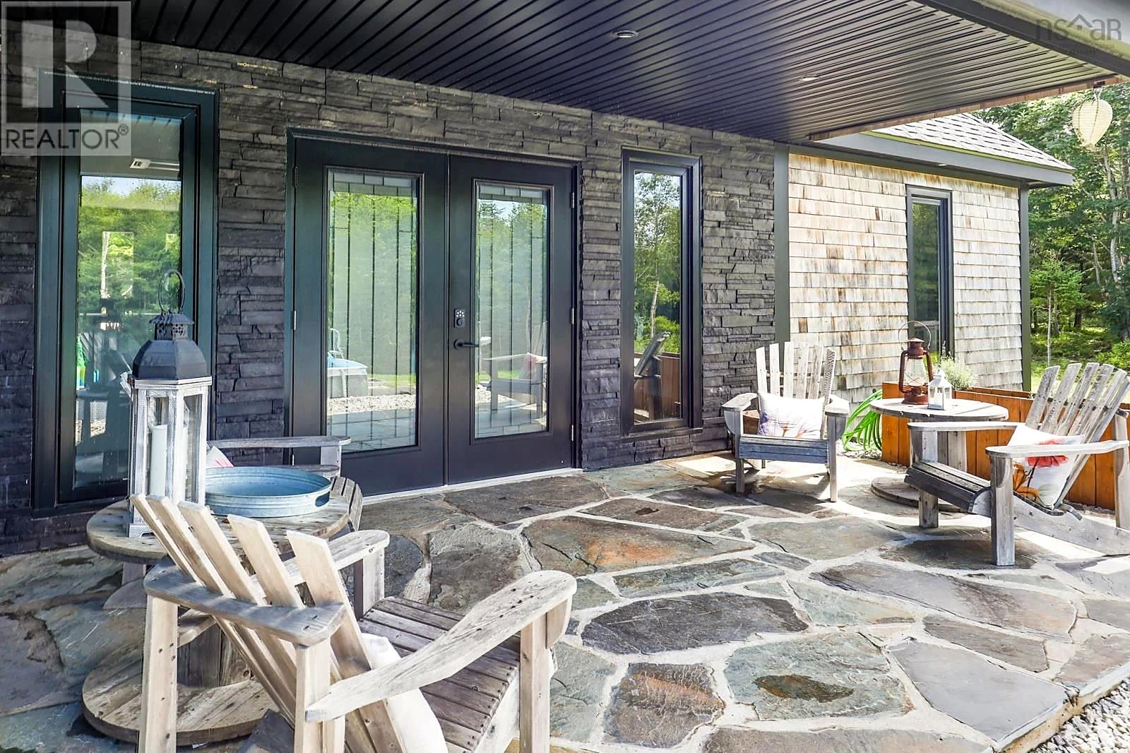 Covered outdoor seating — 319 Edson Foote Road Polished Photos